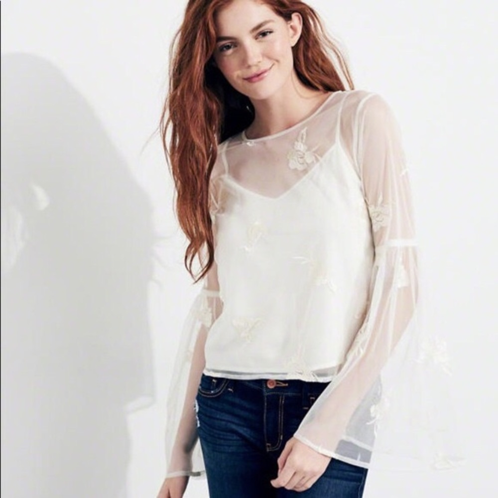 White long sleeve embroidered shirt